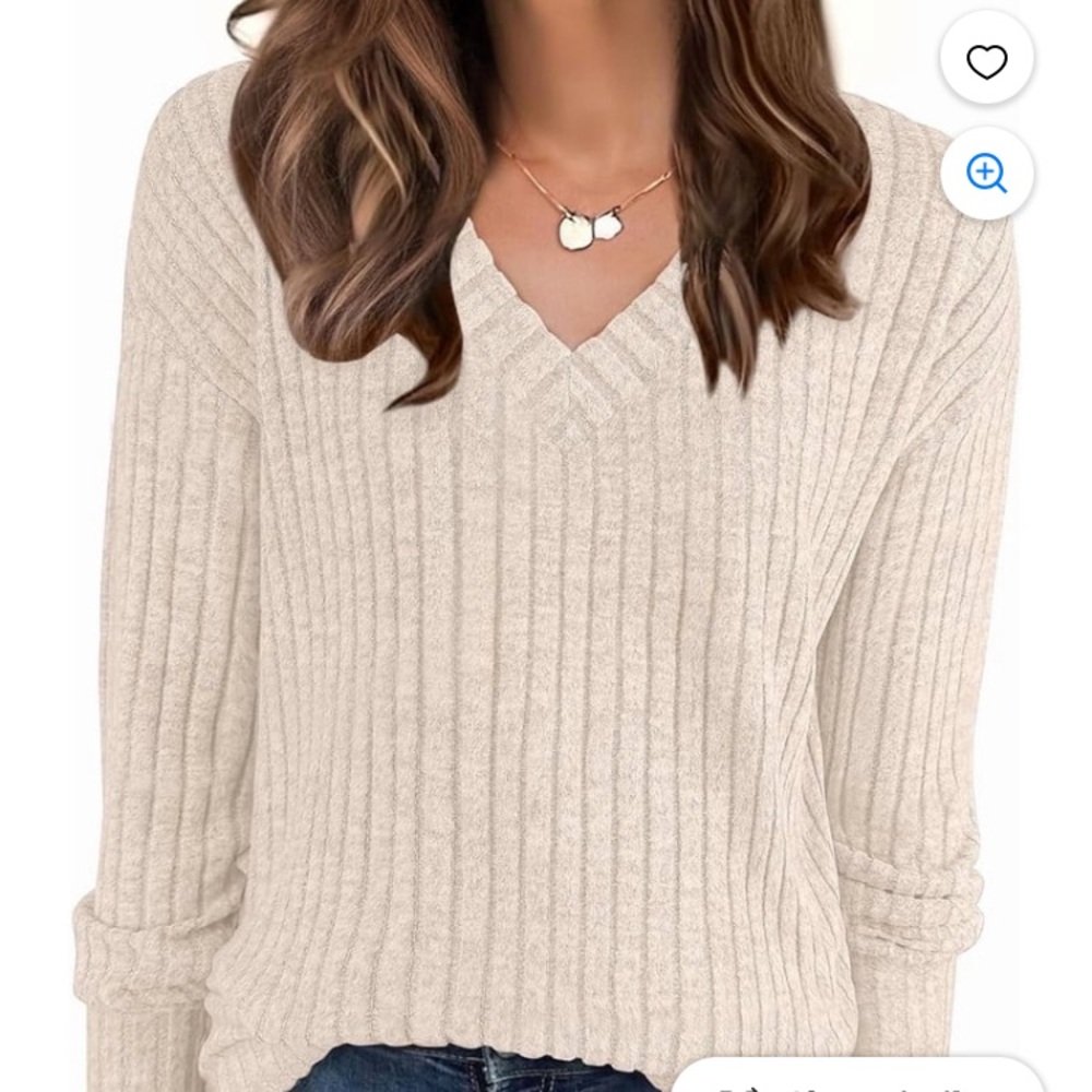 George Cream V-Neck Sweater